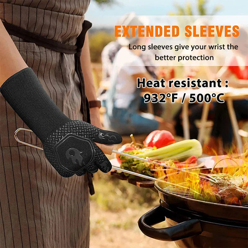 Stornfield | ThermaGrip Heat Resistant Grill Glove | Silicone & Cotton | Non-slip & fireproof up to 800 °C | For Grill, Oven & BBQ | 1 Piece