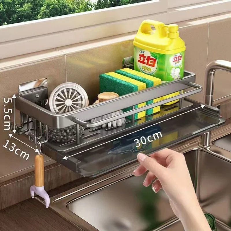 Aluminum Kitchen Shelf | Self-Draining Sink Shelf – No Drilling Required Stornfield