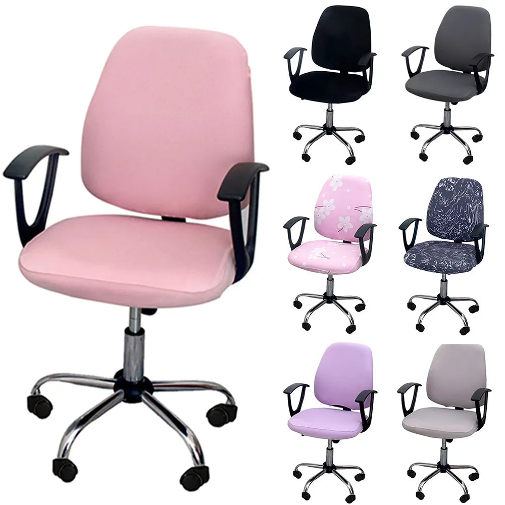 Stornfield | 2-Piece Split Pink Office Chair Covers