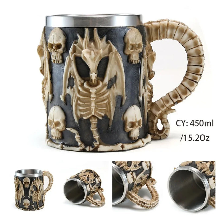 Stornfield | Medieval Dragon Stainless Steel Resin Mug as Coffee Mug or Tea Mug