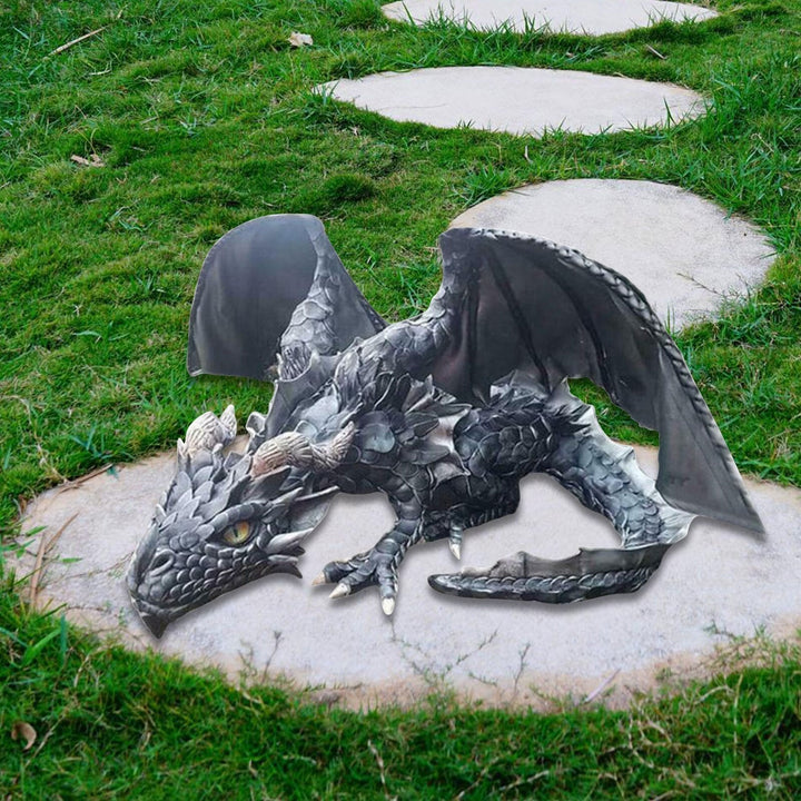 Stornfield | Crouching Dragon Guardian Statue: Gothic Outdoor Decoration