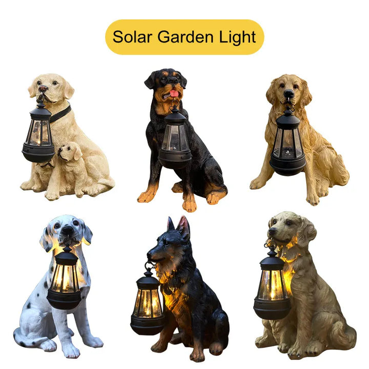 Stornfield | Solar-Powered Outdoor Resin Dog Statue Lamp