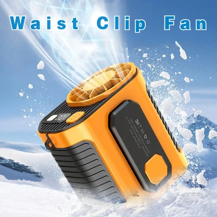 20000mAh Portable Waist Fan - Strong Wind Hanging Neck Fan with Power Bank and LED Lighting for Outdoor Sports and Work | Stornfield