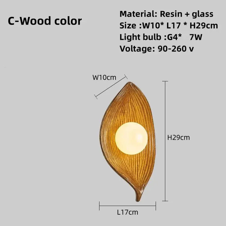 Stornfield | Elegant Gold Leaf LED Wall Sconce