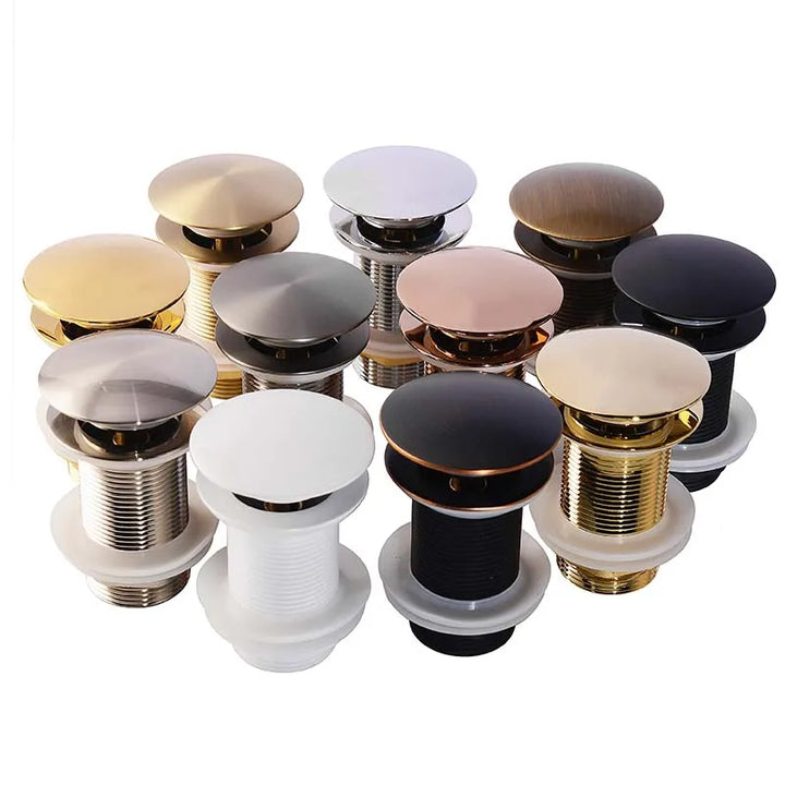 Drain plug with push-down pop-up – brass | 11 colors | With or without overflow Stornfield