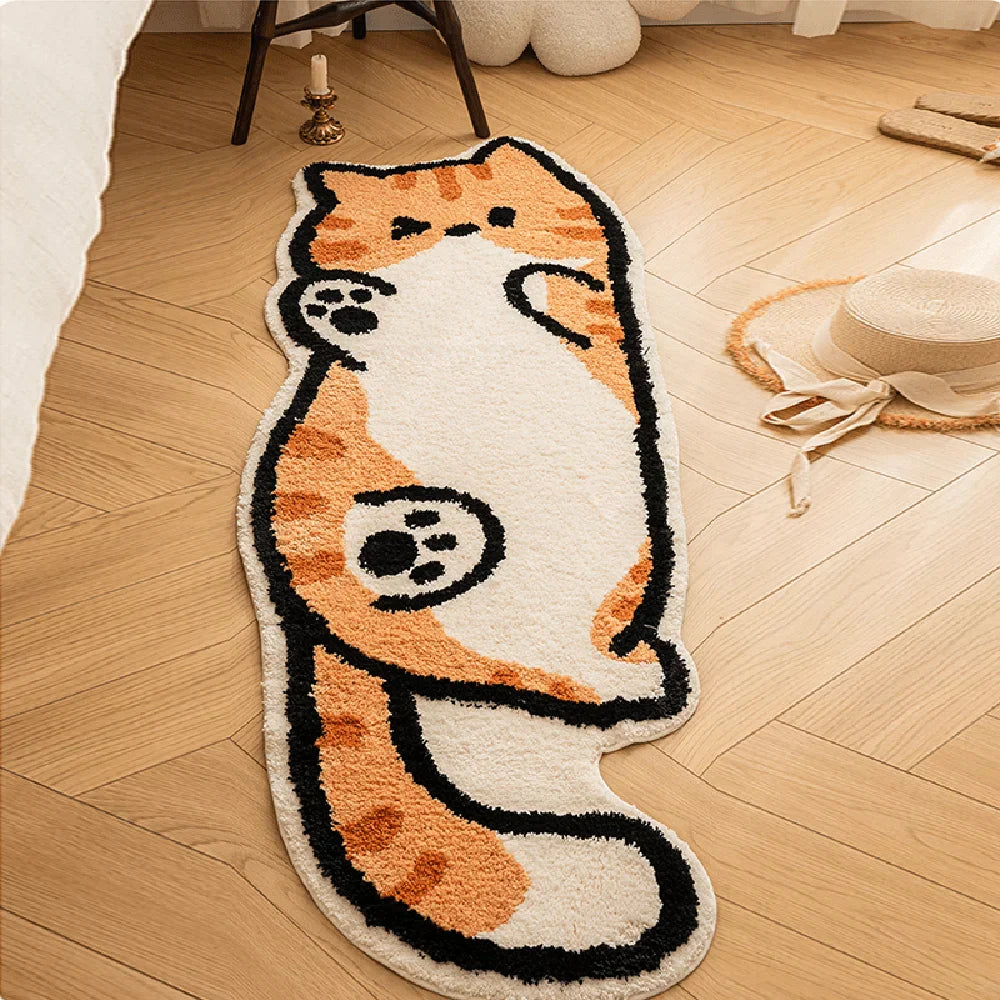 Playful Cat Area Irregular Rug | Stornfield