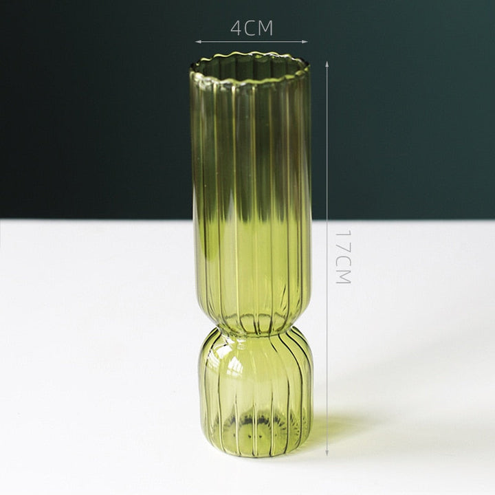 Cylindrical glass vase with scalloped rim | Stornfield