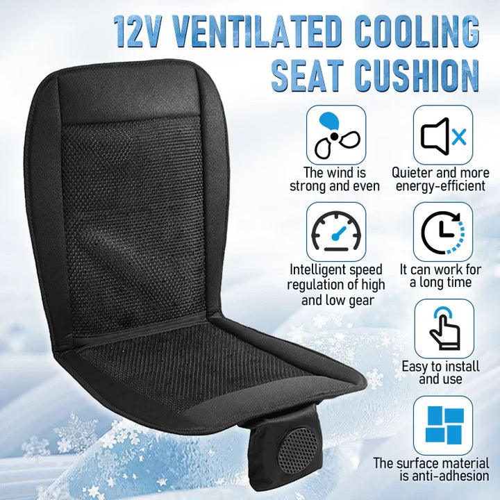 DC 12V 3D Car Seat Cooling Cushion | 8-Fan Ventilated Summer Air Seat for Fast Cooling | Stornfield