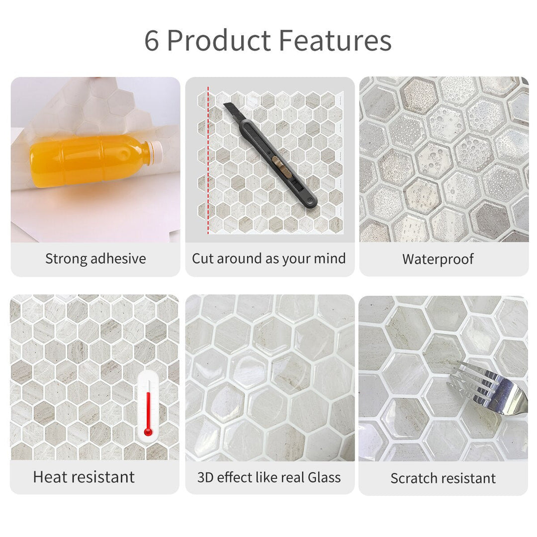 3D Self-Adhesive Hexagonal Wall Stickers | Stornfield