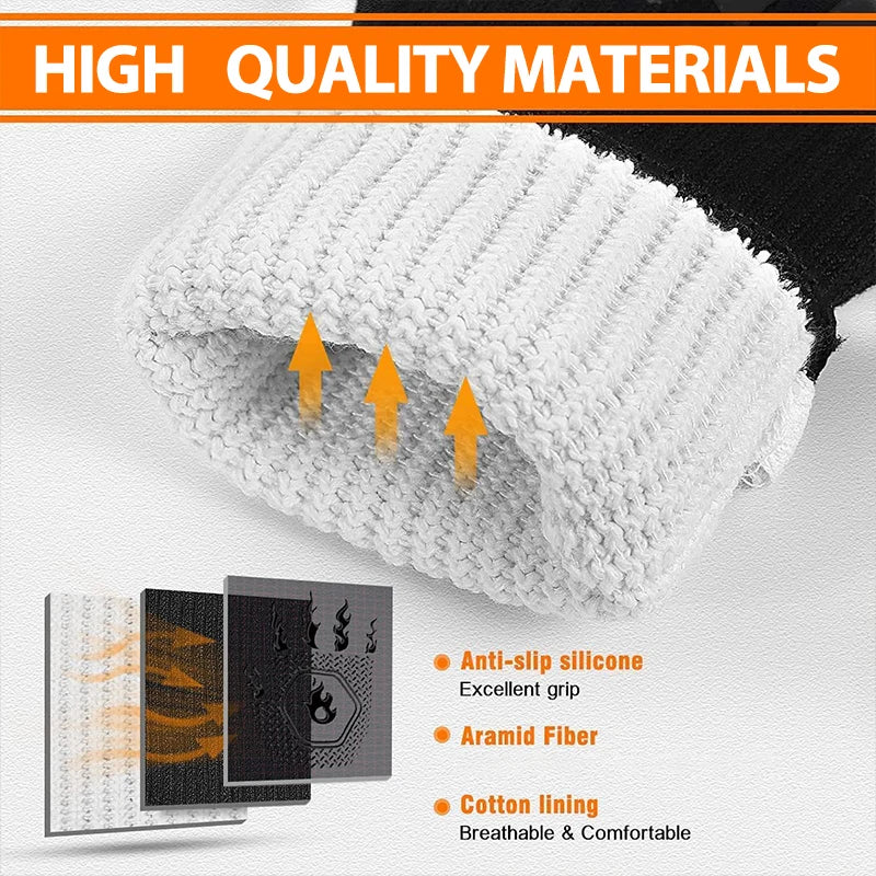 Stornfield | ThermaGrip Heat Resistant Grill Glove | Silicone & Cotton | Non-slip & fireproof up to 800 °C | For Grill, Oven & BBQ | 1 Piece
