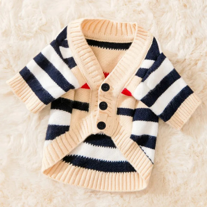 Stornfield striped knit warm dog cardigan