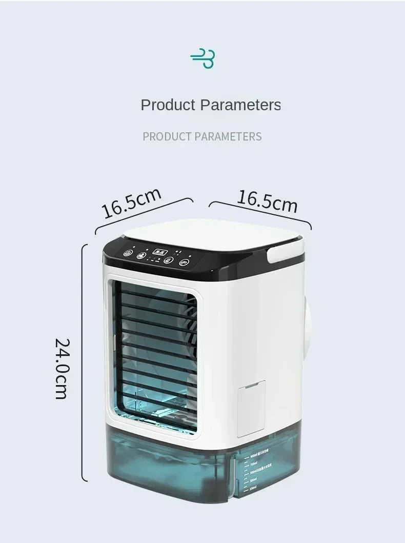 Portable Desktop Air Conditioner Fan – Dual Spray Ultrasonic Humidifier, 3-Speed Silent Air Cooler with Night Light for Home | Stornfield