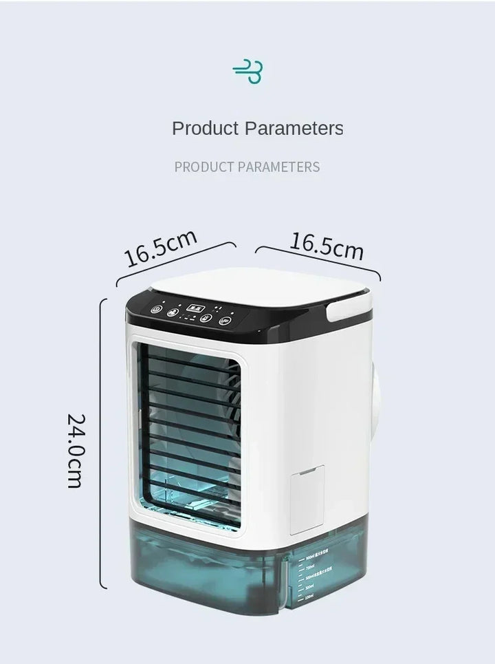 Portable Desktop Air Conditioner Fan – Dual Spray Ultrasonic Humidifier, 3-Speed Silent Air Cooler with Night Light for Home | Stornfield