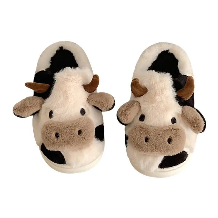 Funny Cow Slippers for Men and Women – Fluffy Winter Slippers, Cozy and Warm, Non-Slip and Soft for Home | Stornfield