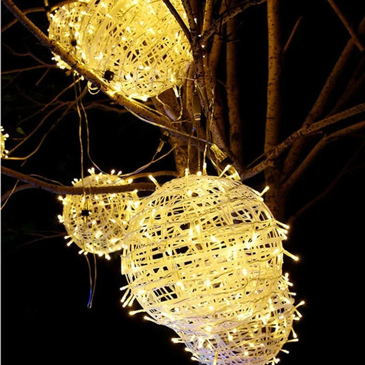 LED Rattan Ball String Lights – Decorative Outdoor Lighting for Gardens and Parties | Stornfield