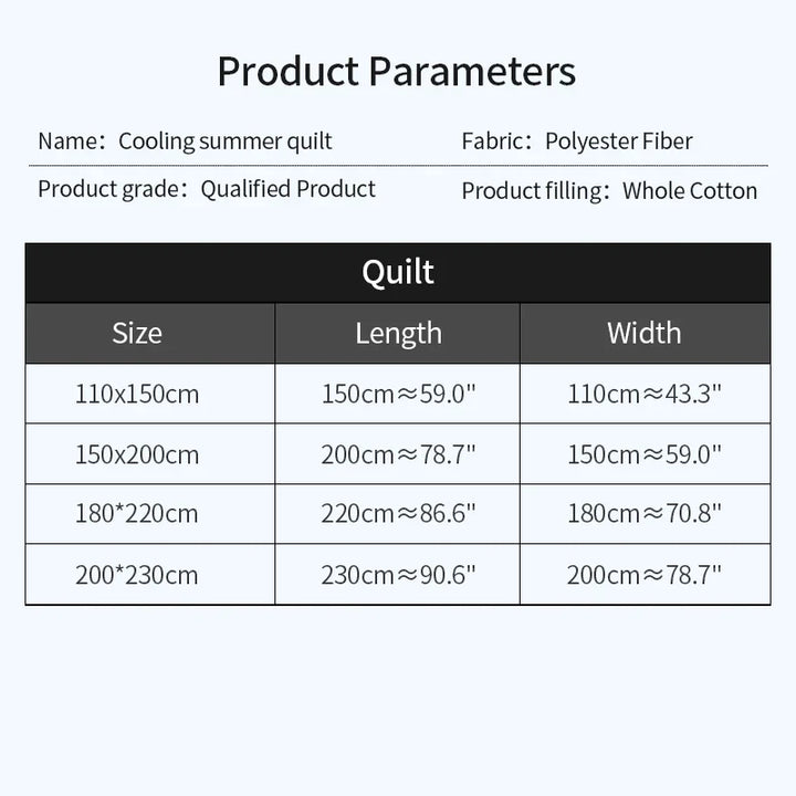 2024 Japanese Cotton-Polyester Summer Quilt – Lightweight, Washable, Skin-Friendly Solid Color Quilt | Stornfield