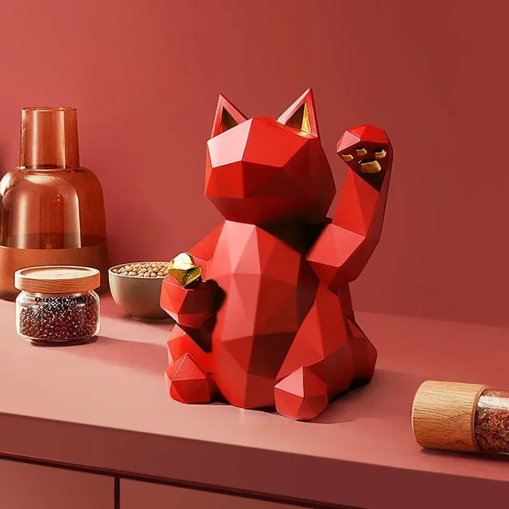 Stornfield | Nordic Minimalism Geometry Lucky Cat Statues