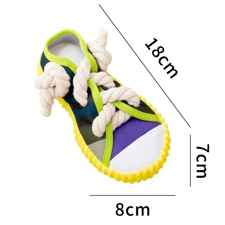 Stornfield Robust Dog Sneaker Toy with Rope and Squeaker