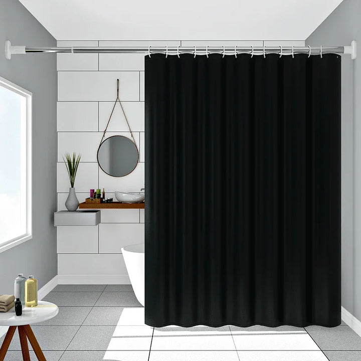 AquaShield Black Shower Curtain – Waterproof, Stylish and Eco-Friendly – Pure Black Design Stornfield