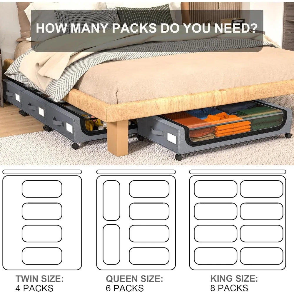 Underbed Storage StackaStonrfielde Wheeled Box Organizer | Stonrfield