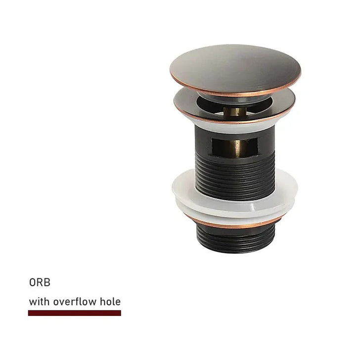 Drain plug with push-down pop-up – brass | 11 colors | With or without overflow Stornfield