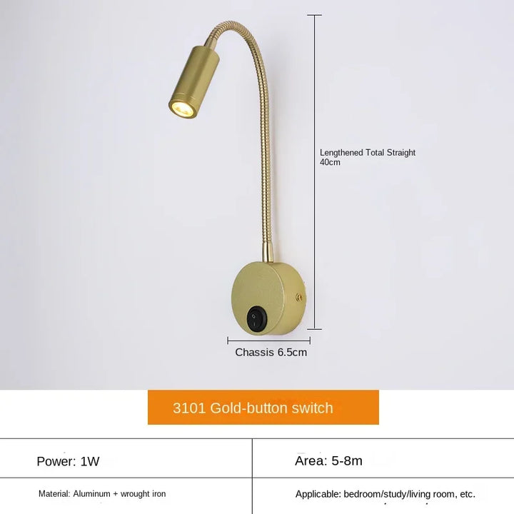 Stornfield | Versatile LED Wall Sconce: Modern, Flexible, Perfect for Reading in Bed