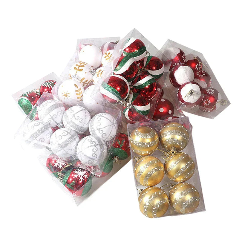 Elegant Snowflake Christmas Baubles Set – High-quality Christmas ornaments in red, white and gold, perfect for festive tree decoration at Christmas | Stornfield