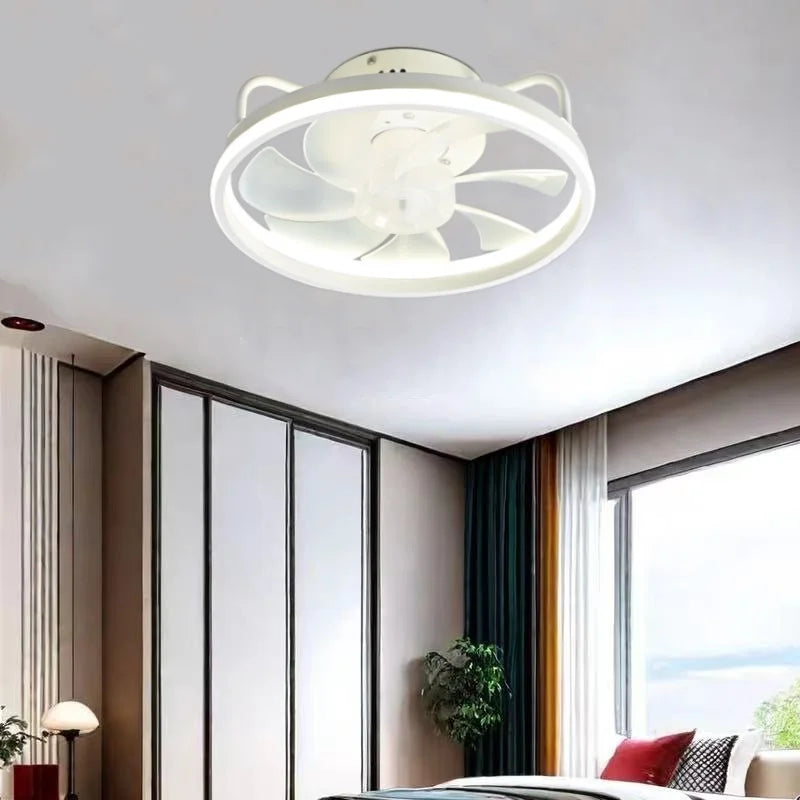 Modern LED Ceiling Fan Light with DC Motor - 6 Speed, Timer, Low Floor Attic Fan, Remote Control Decorative Light | Stornfield
