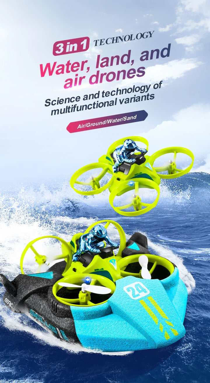Stornfield | RC 3 in 1 Sea Land And Air Flying Boat Car Toy