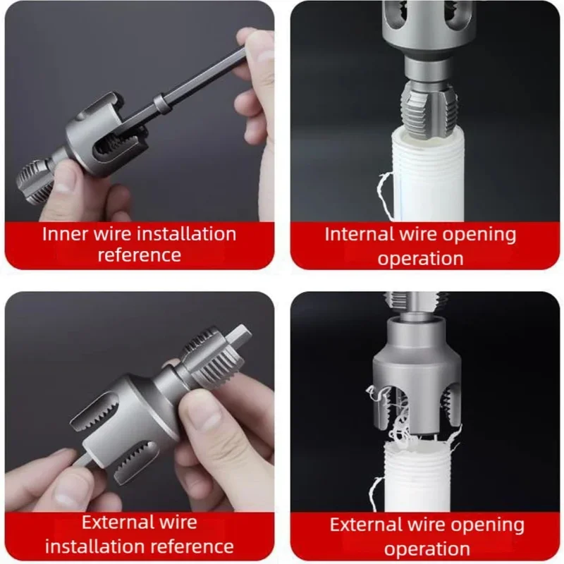 Pipe Thread Reamer & Edge Cutter Drill Attachment Tool | Stornfield