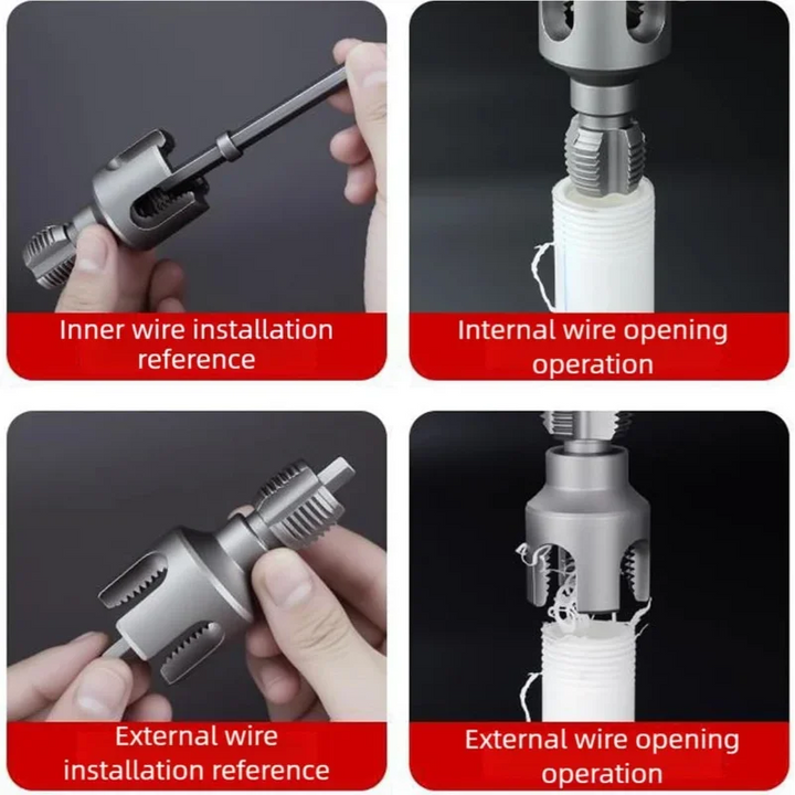 Pipe Thread Reamer & Edge Cutter Drill Attachment Tool | Stornfield