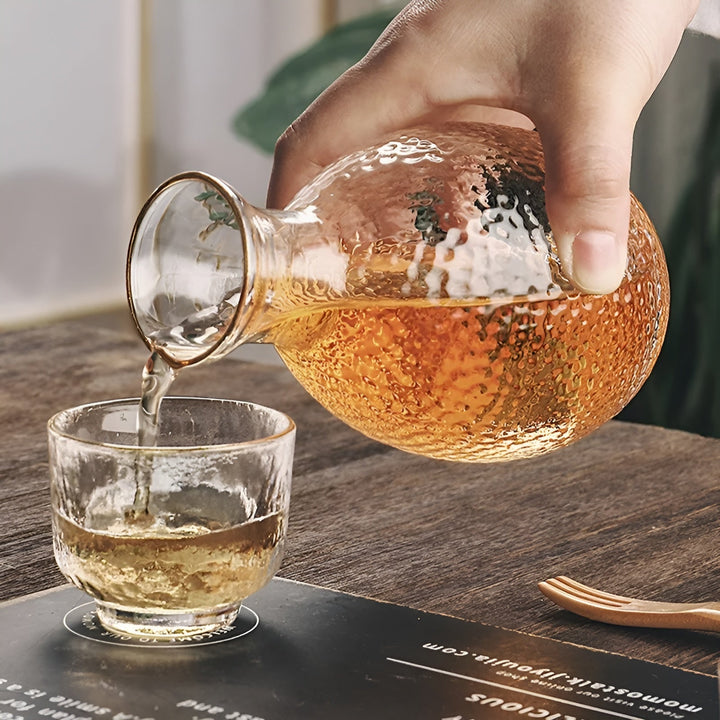 Japanese Sake Set made of glass – Elegant carafe with cups | Perfect for wine, whisky & liqueur | Stornfield