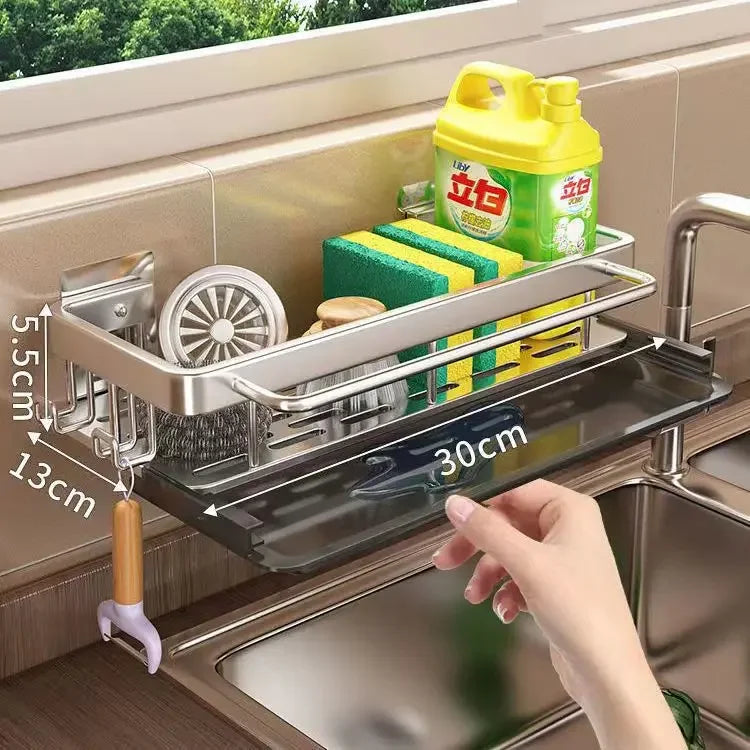 Aluminum Kitchen Shelf | Self-Draining Sink Shelf – No Drilling Required Stornfield