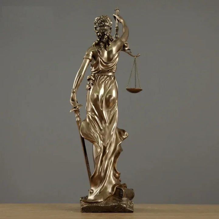 Stornfield | ERMAKOVA Antique Bronze European Statue of the Greek Goddess of Justice Resin Sculpture Fair Angels Ornaments Desktop Decoration Home Gift