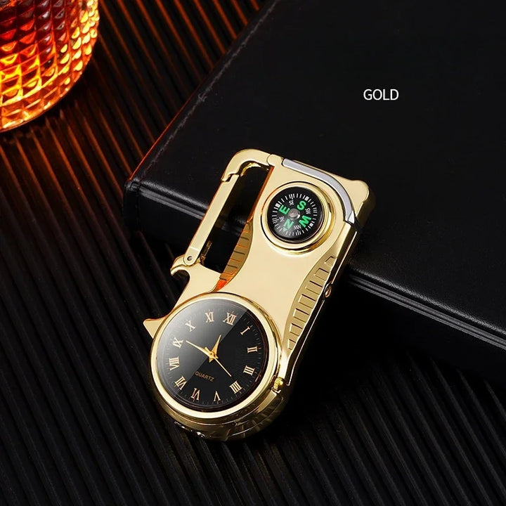 4in1 Windproof Metal Butane Compass Watch Keychain Lighter | Stornfield