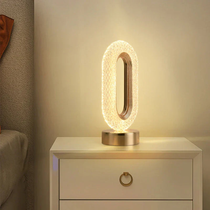 Stornfield | Lampe de table LED Crystal : Dimmable, Chargement USB, Contrôle Tactile & Télécommande