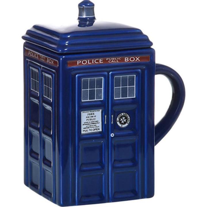 Sci-Fi Police Box Mug with Spoon – ideal gift for coffee and tea lovers | Stornfield