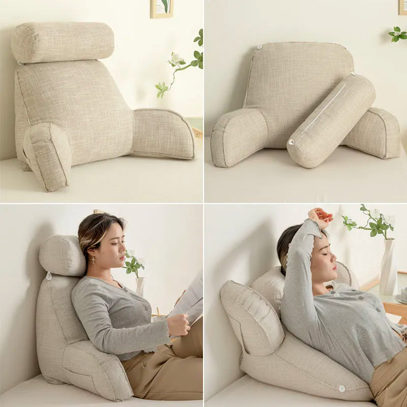 Deluxe Backrest Pillow With Arms & Adjustable Headrest | Stornfield