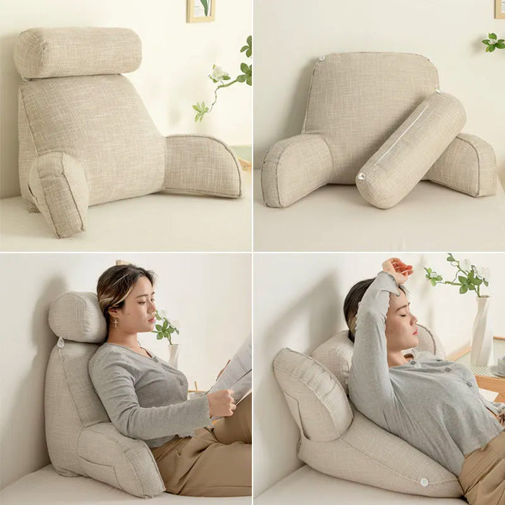 Deluxe Backrest Pillow With Arms & Adjustable Headrest | Stornfield
