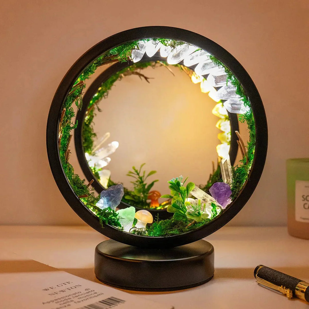 elegant - Round Frame - Green Crystals - Chic Decoration | Stornfield