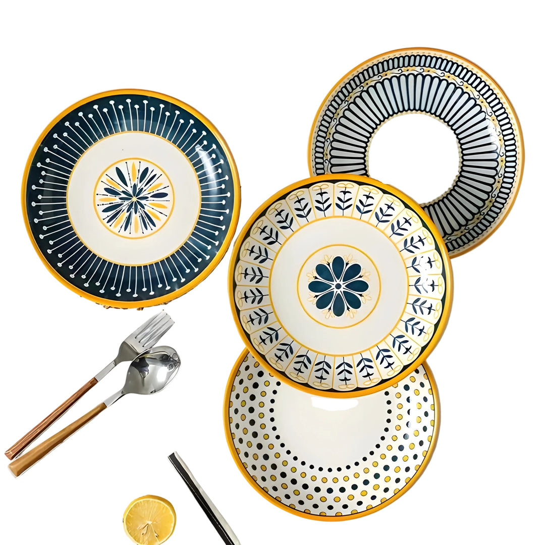 Porcelain Plate Set Hand-Painted – Elegant and Decorative | Perfect for Everyday and Special Occasions | Stornfield