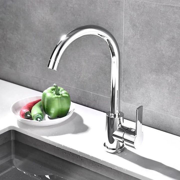 Chrome faucet with single lever mixer – High-quality faucet for sinks, easy to clean, durable and simple installation for modern kitchens | Stornfield