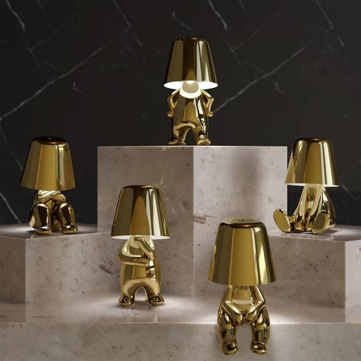 Stornfield | LED Golden Man Table Lamp – Playful Bedside Lamp for Bedroom and Decor