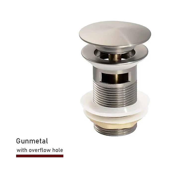 Drain plug with push-down pop-up – brass | 11 colors | With or without overflow Stornfield