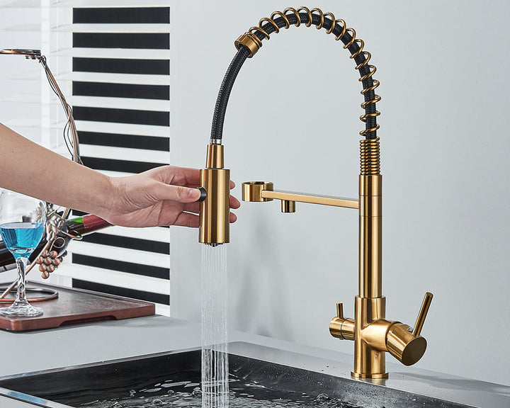 Sandsberg Black Filter Kitchen Faucet with Dual Outlet – Mixing Tap with Water Filter for Kitchens, Water Treatment and Cleaning | Stornfield