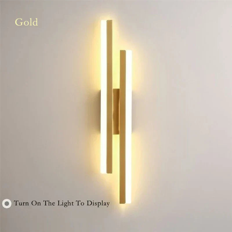 Stornfield | Modern LED Wall Light: Decorative Black/Gold Acrylic Lighting
