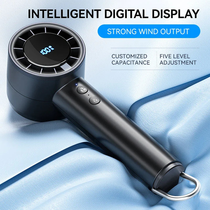 Silent High-Speed USB Handheld Fan – Portable Small Fan with LED Display, High Wind Power, and Cooling Air Conditioner Function | Stornfield