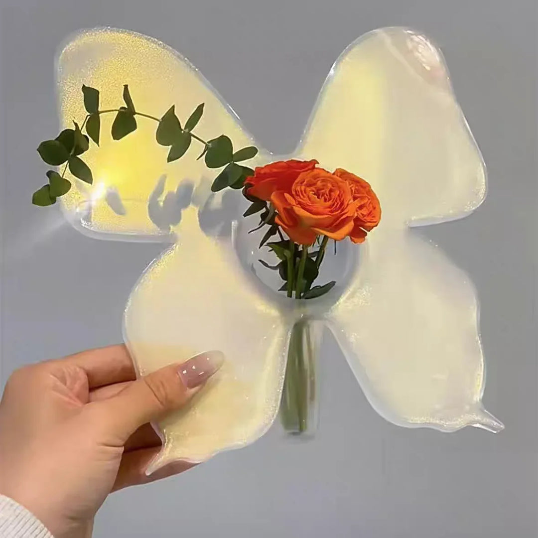 Artistic Butterfly Clear Flower Vase | Stornfield