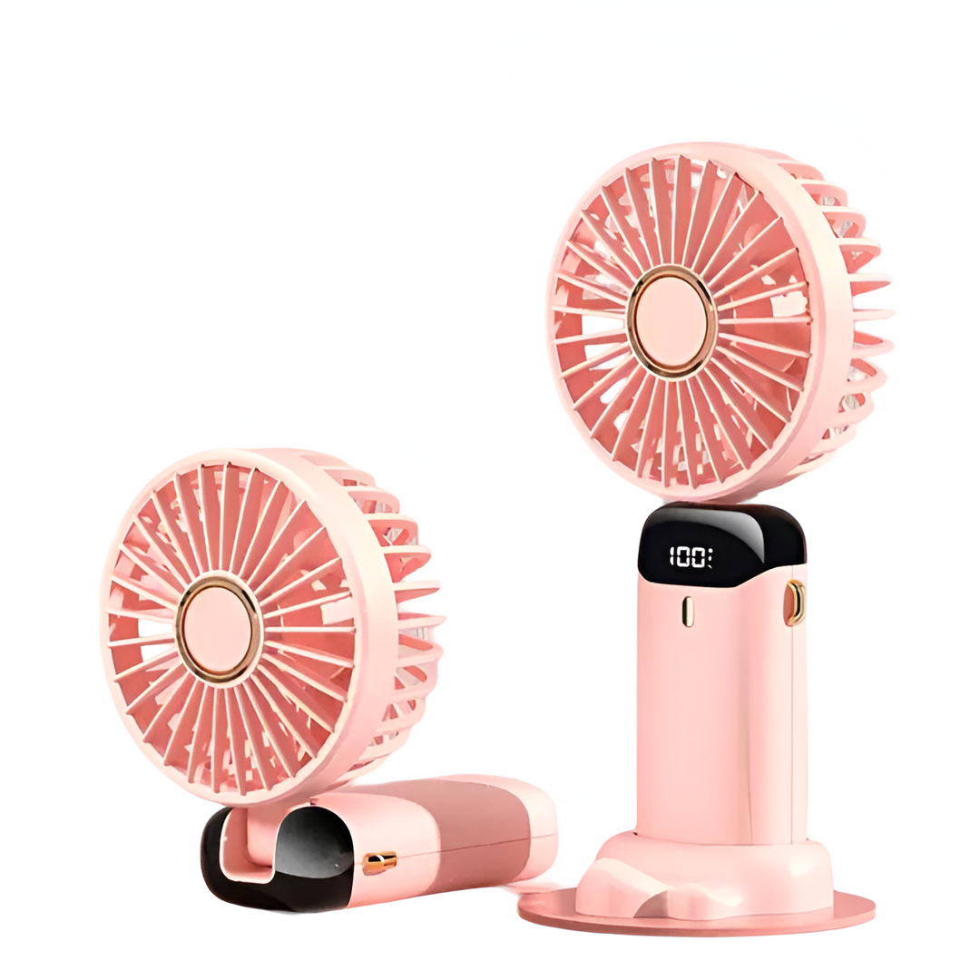 Rechargeable Handheld Mini Fan | 5-Speed, 90-Degree Adjustable & Quiet for Office, Home & Outdoor Use | Stornfield