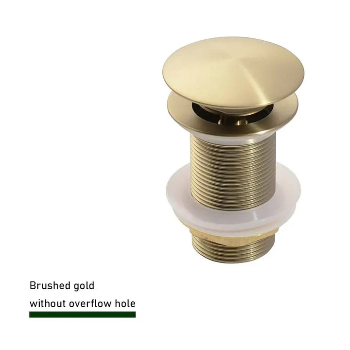 Drain plug with push-down pop-up – brass | 11 colors | With or without overflow Stornfield